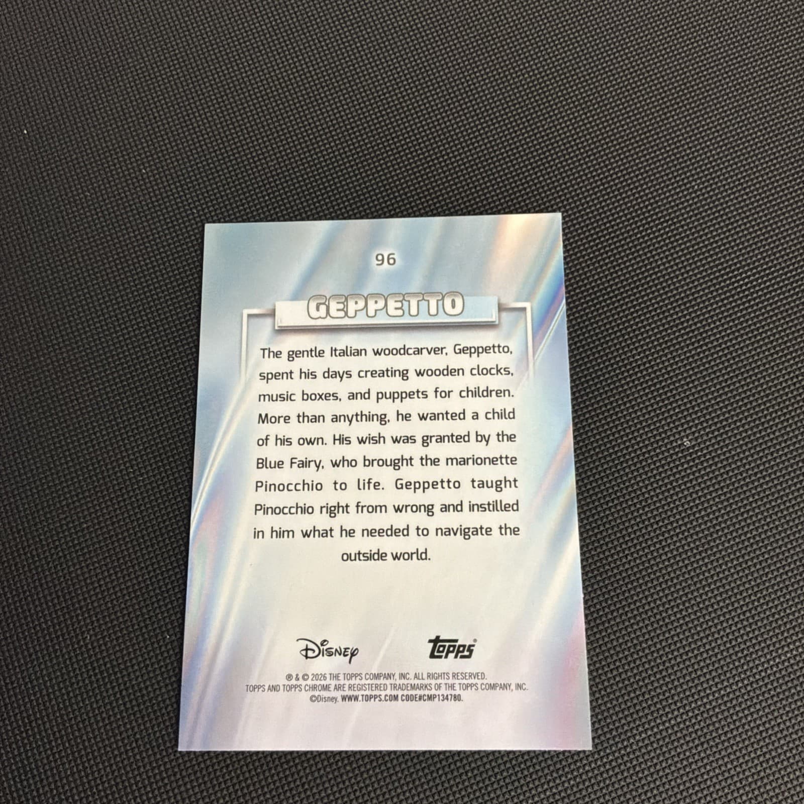 2026 Disney Topps Chrome Geppetto #96 Prism Refractor - Thumbnail 2