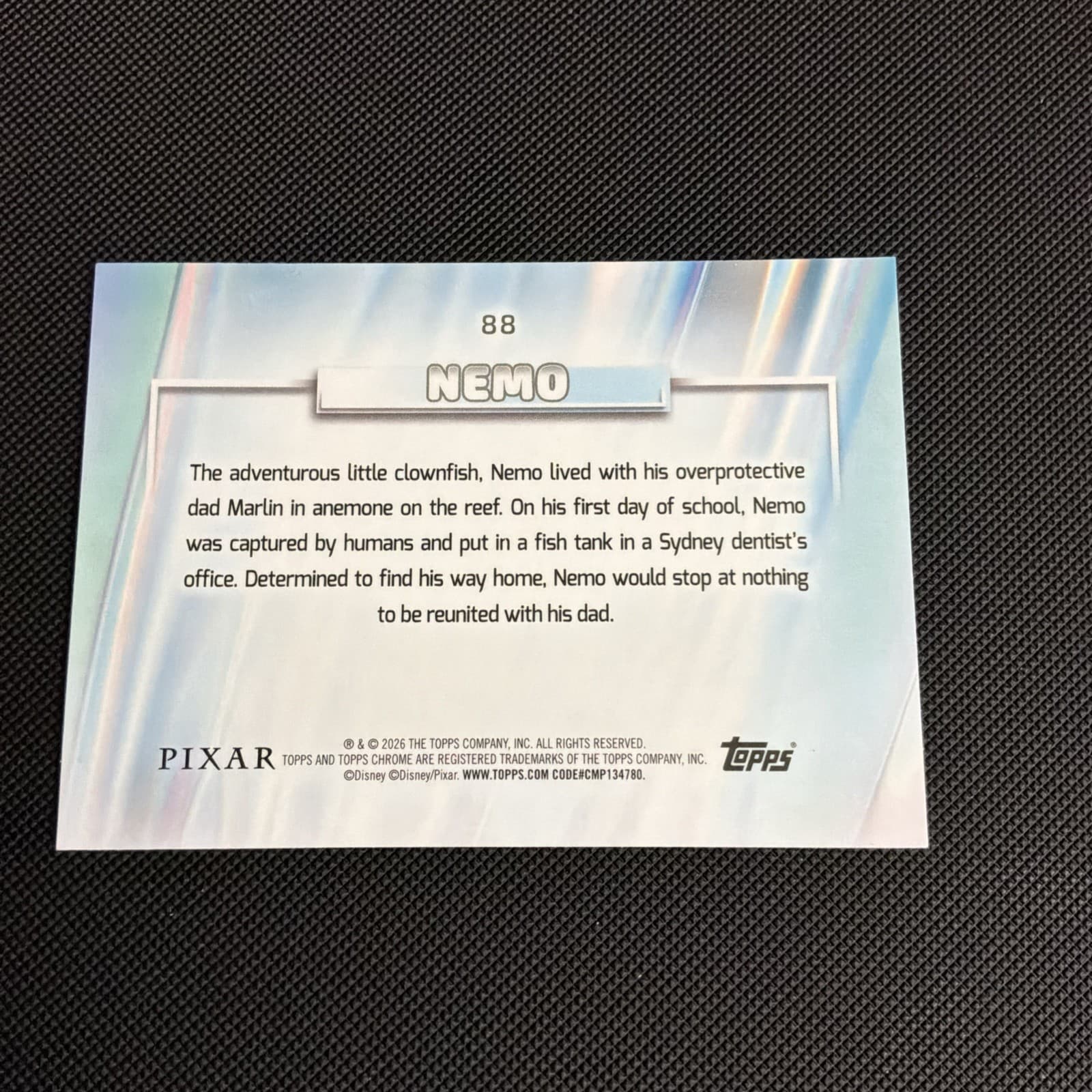 Topps Chrome Pixar Disney Nemo Refractor Finding Nemo Non-Sport Trading Card - Thumbnail 2