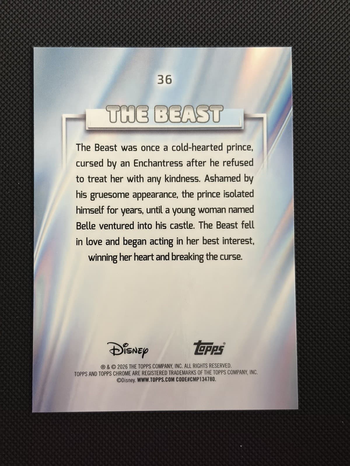 2026 Topps Chrome Disney The Beast #36 Base Card - Thumbnail 3
