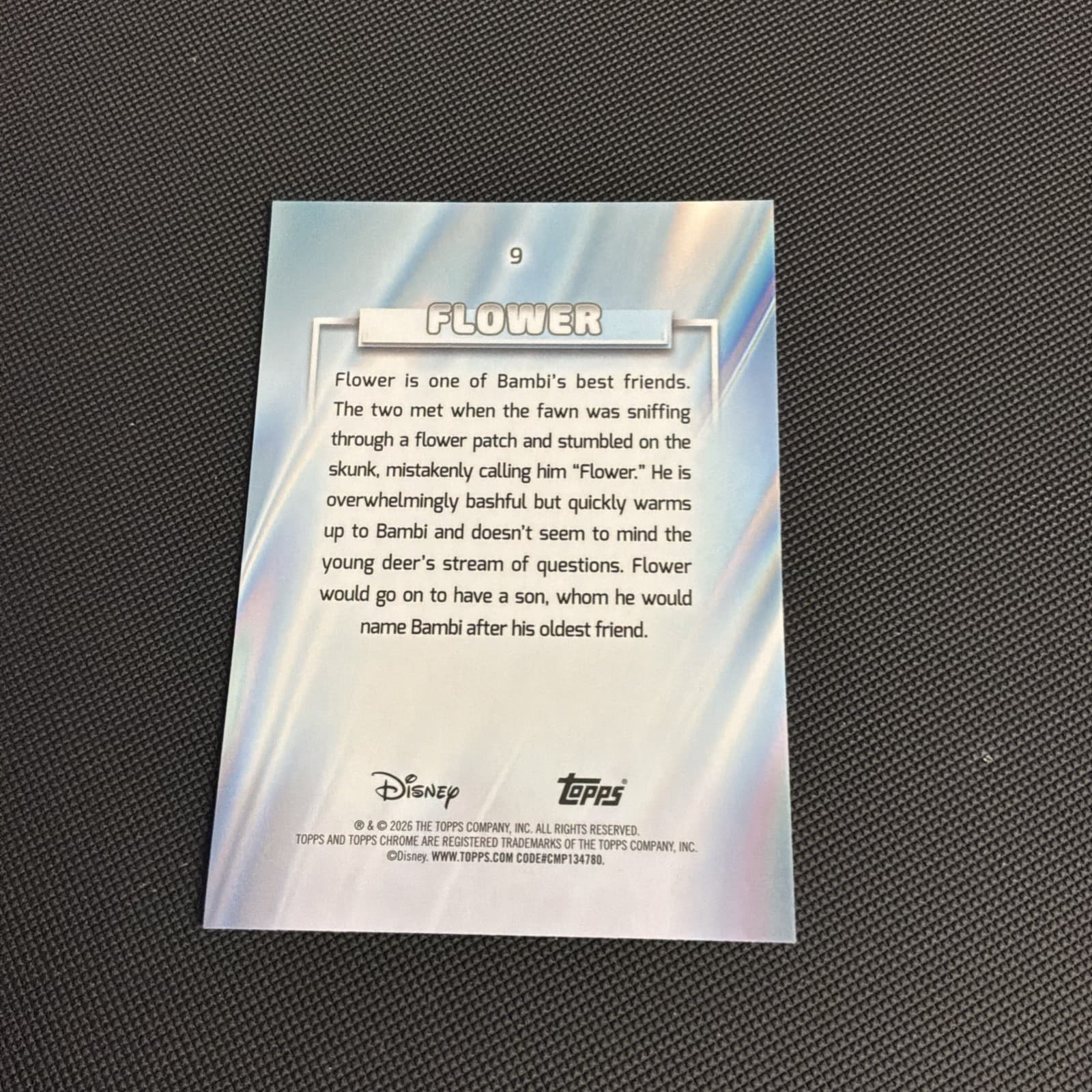 Flower 2026 Topps Chrome Disney Chrome Base Card #9 Bambi - Thumbnail 2