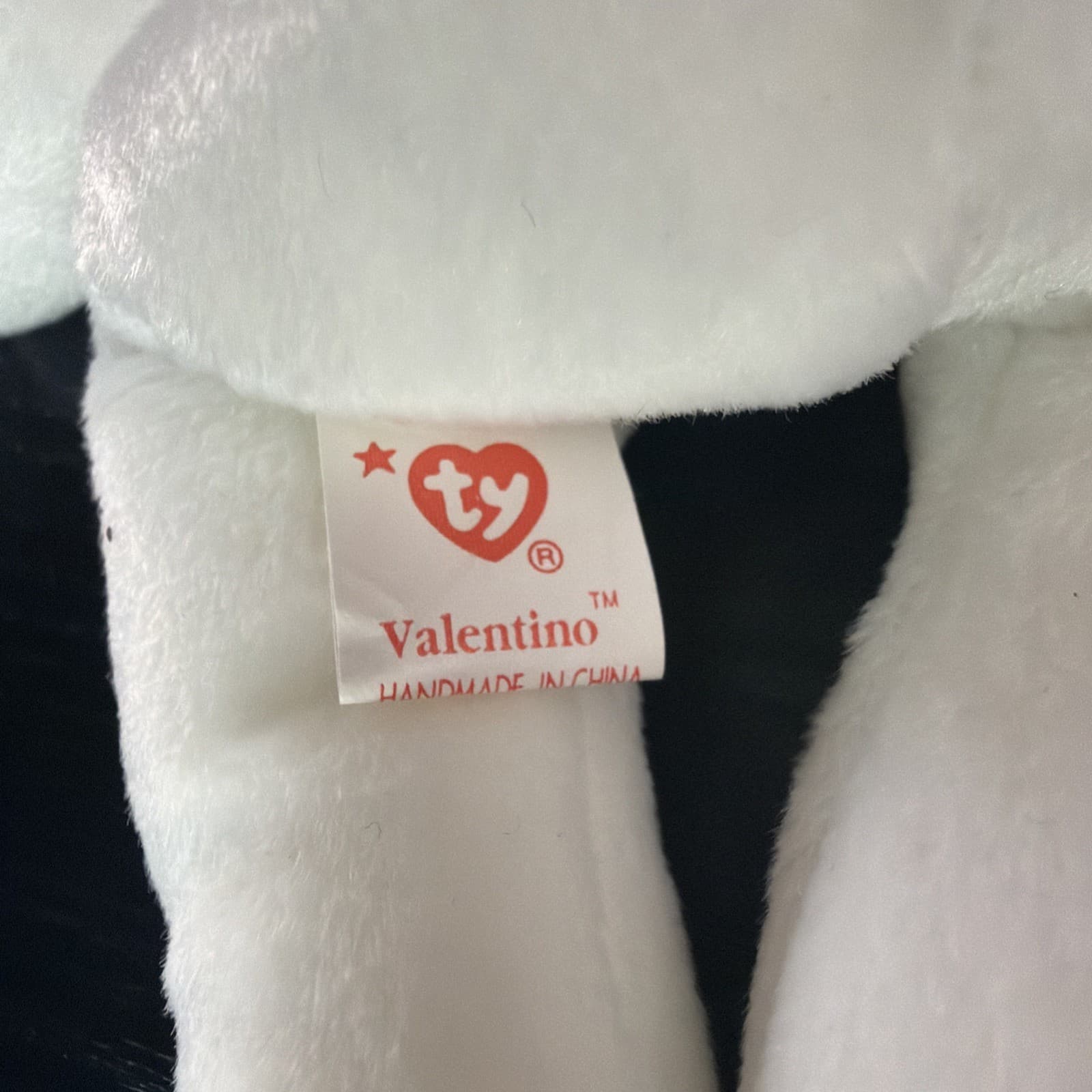 TY Beanie Baby - VALENTINO the White Bear W/red Heart (8.5 inch) - MWMT's - Thumbnail 3