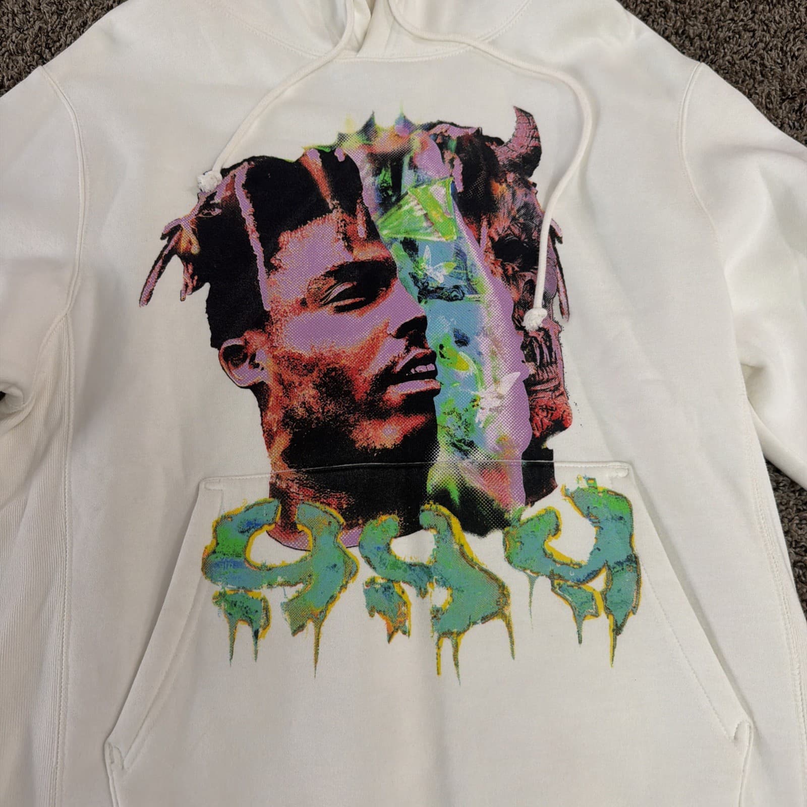 Juice WRLD X Vlone Hoodie, White, Size M - Thumbnail 2
