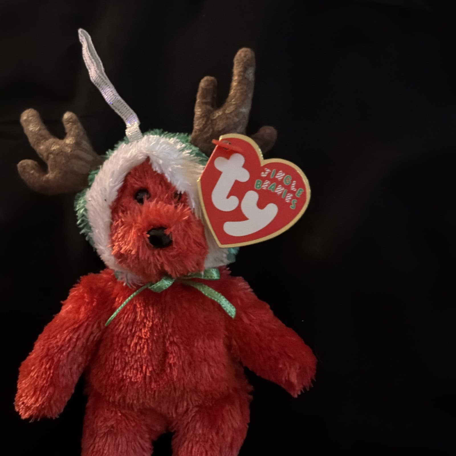 TY Jingle Beanies 2002 HOLIDAY TEDDY Ty Beanie Babies Ornament Vintage Plush #8 - Thumbnail 2