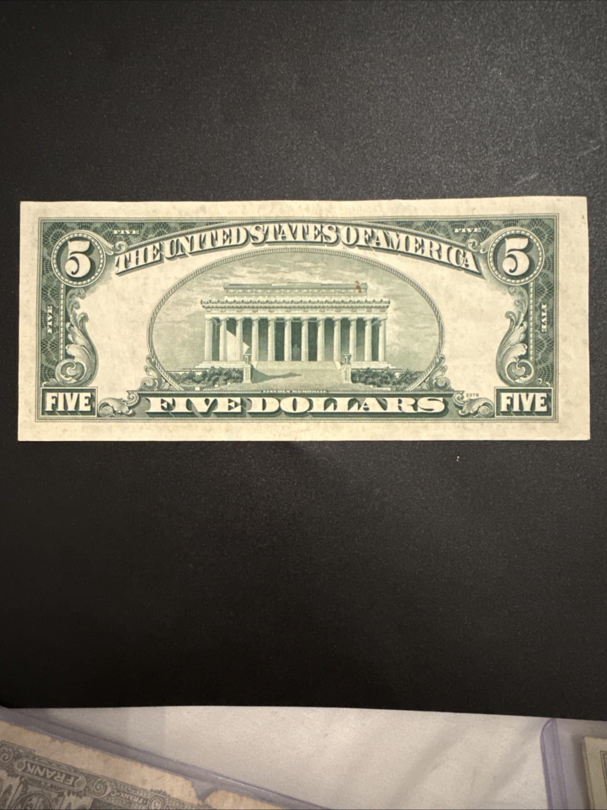 1953A $5 Silver Certificate Blue Seal Fr 1656 Priest Anderson Note - AU - Thumbnail 2