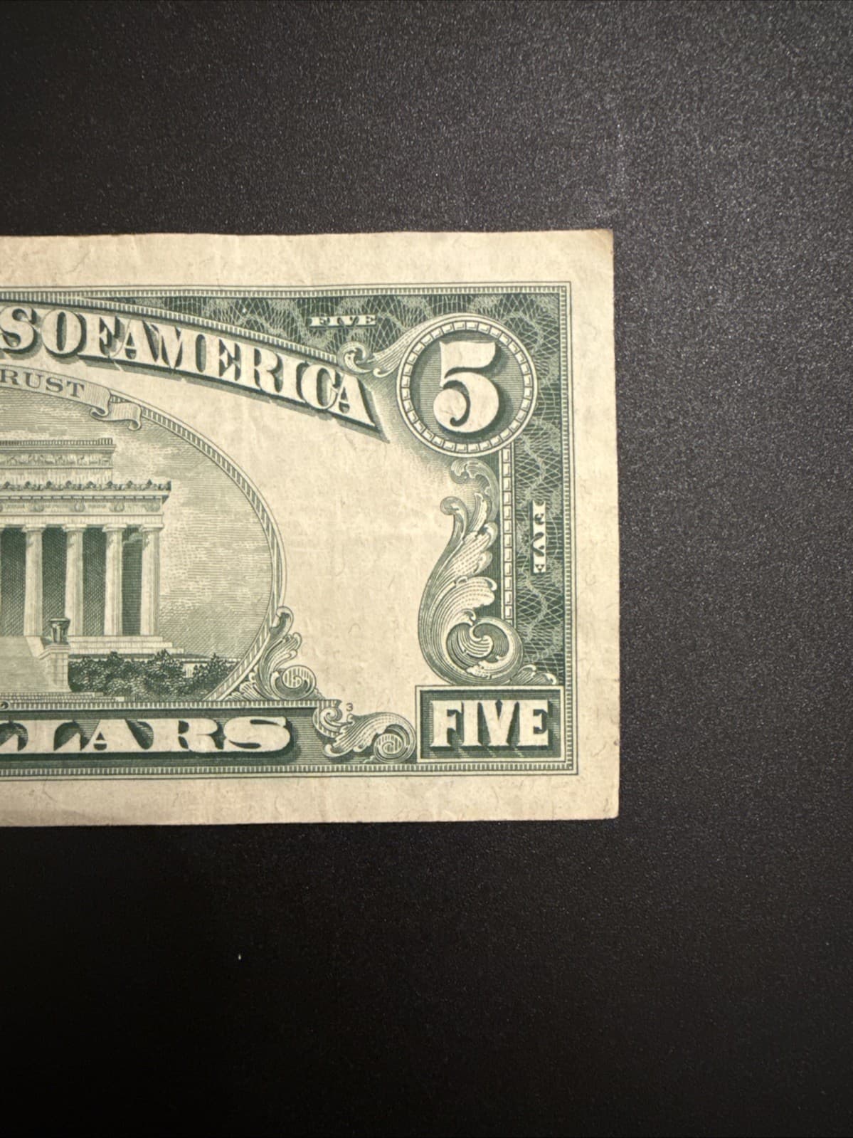 1963 $5 United States Note Red Seal Fr 1536 Legal Tender Granahan Dillon XF - Thumbnail 5