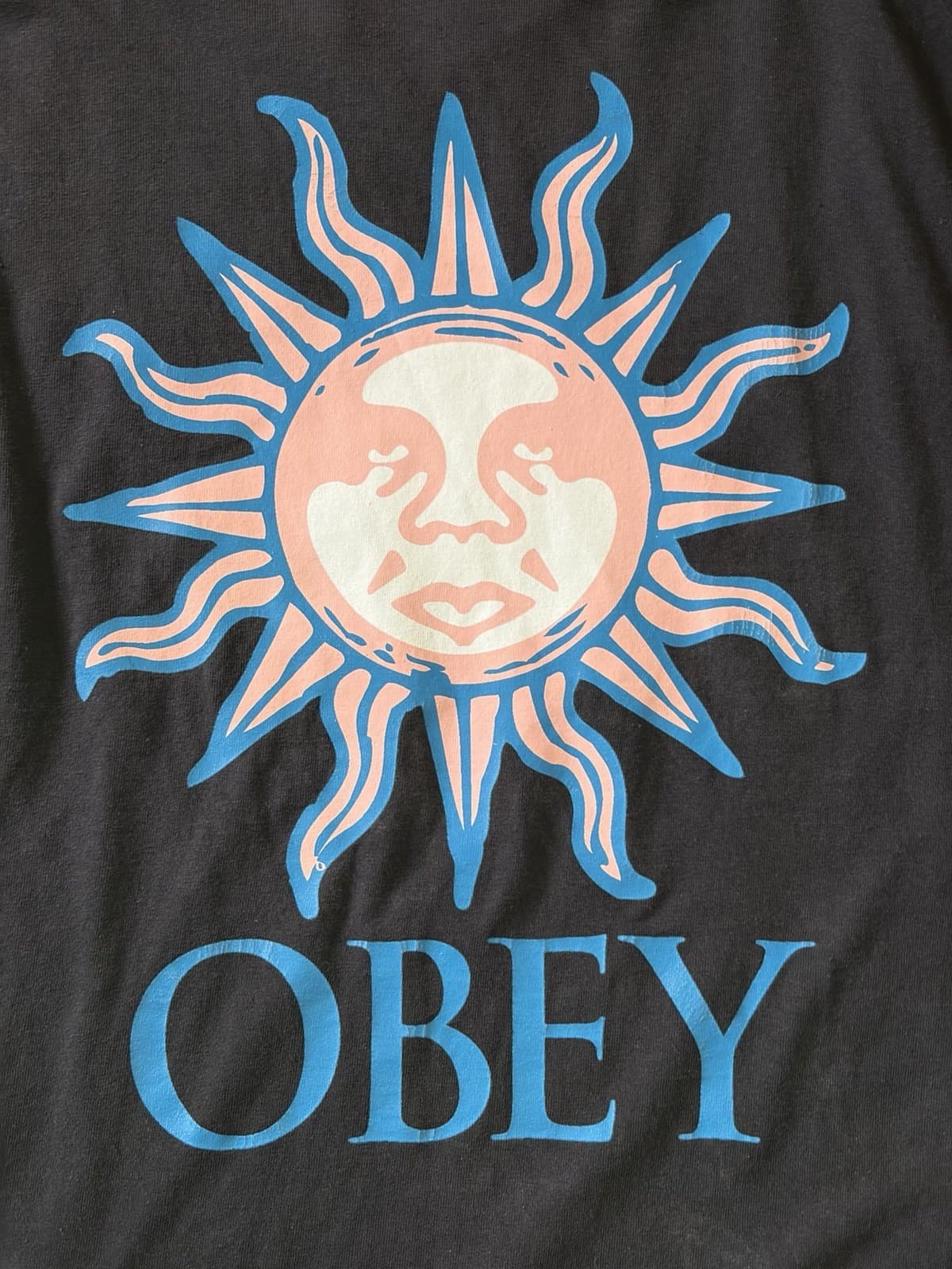 OBEY Quality Dissent Sun Logo Double-Sided Black XL Cotton Crewneck Tee - Thumbnail 5