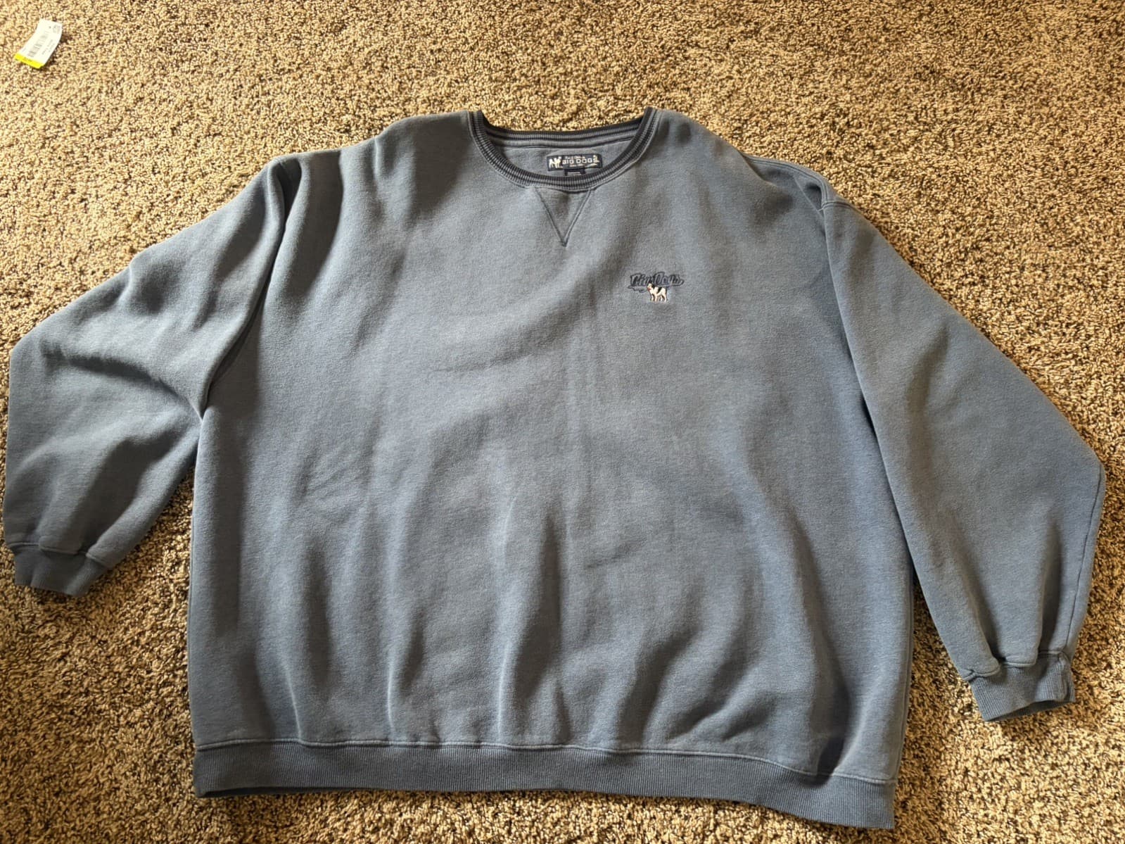 Vintage 90s Big Dogs Fleece Sweatshirt Size 4XL Grey Blue Rare Colorful - Thumbnail 2