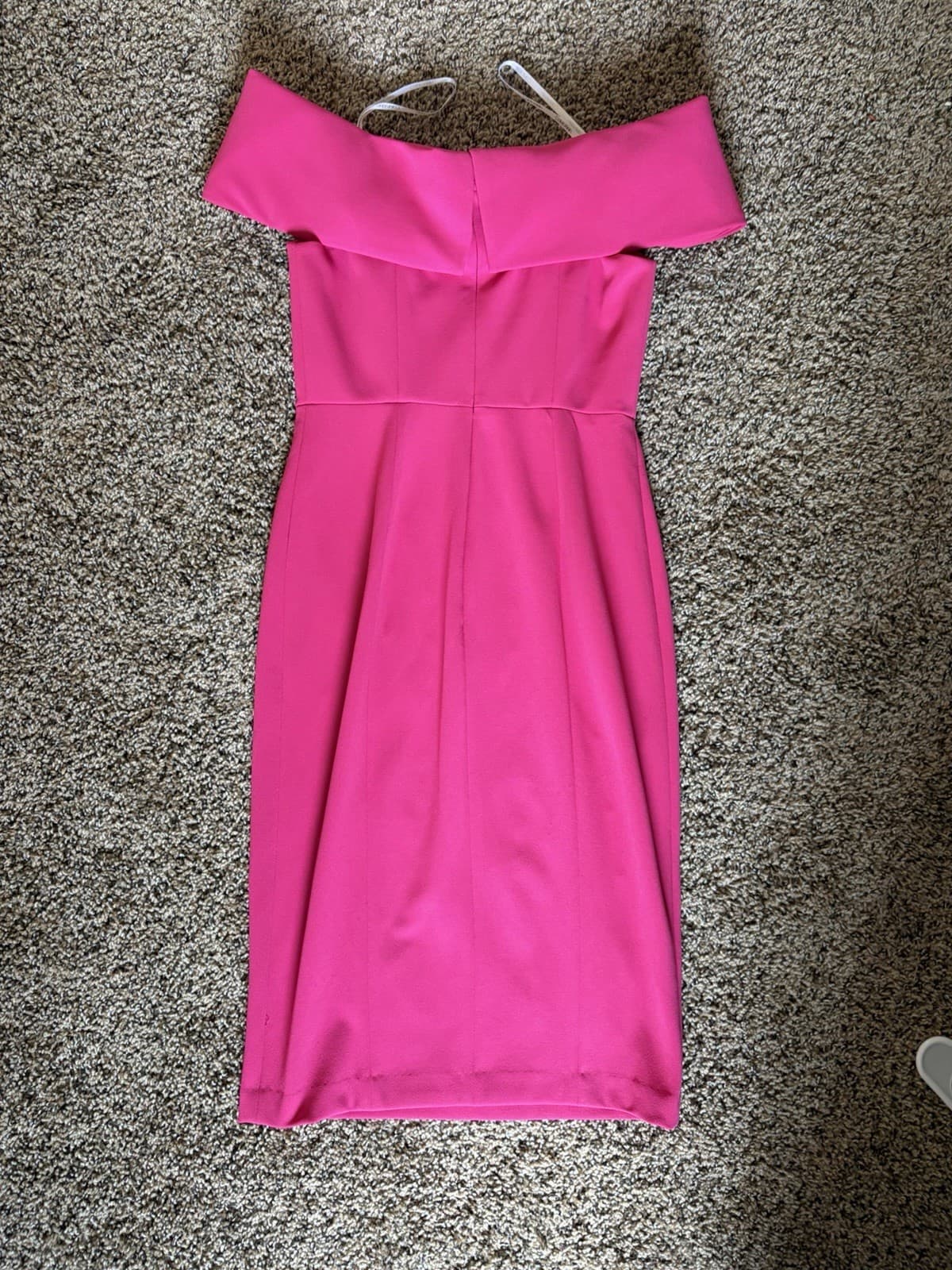 Calvin Klein Pink Off-Shoulder Sheath Dress Sleeveless Knee Length Size 2 - Thumbnail 6