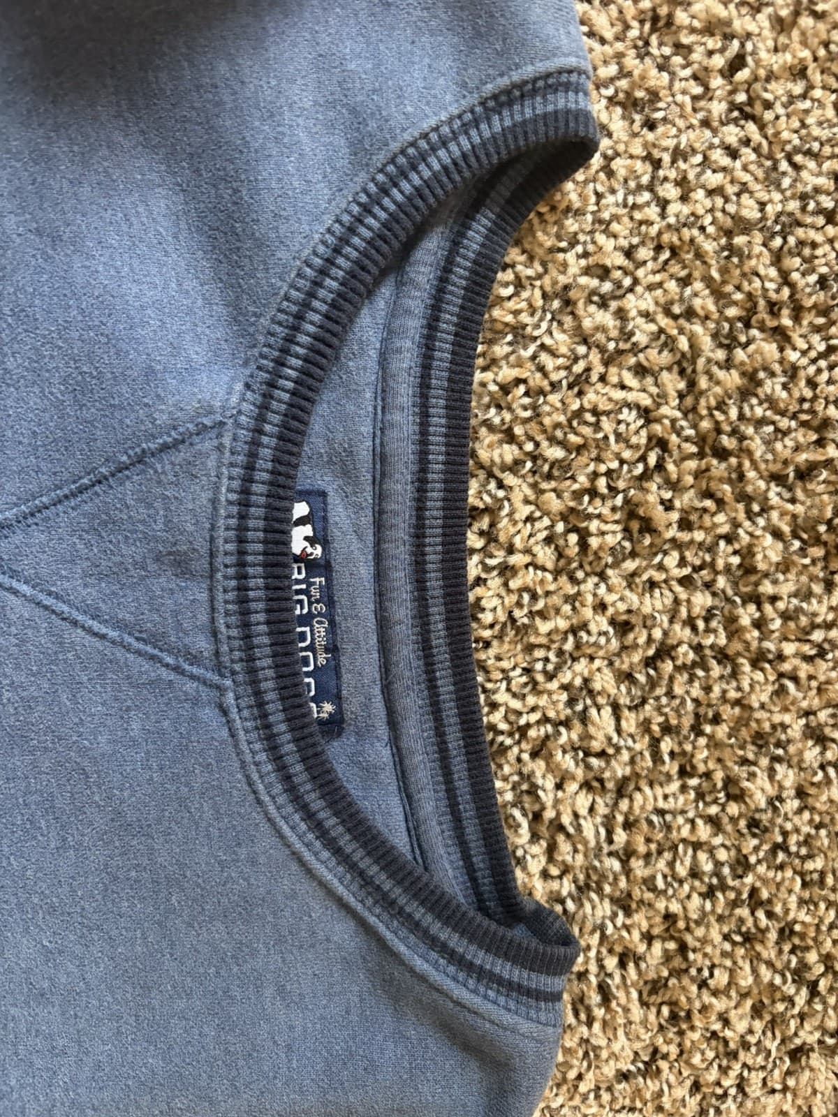 Vintage 90s Big Dogs Fleece Sweatshirt Size 4XL Grey Blue Rare Colorful - Thumbnail 6