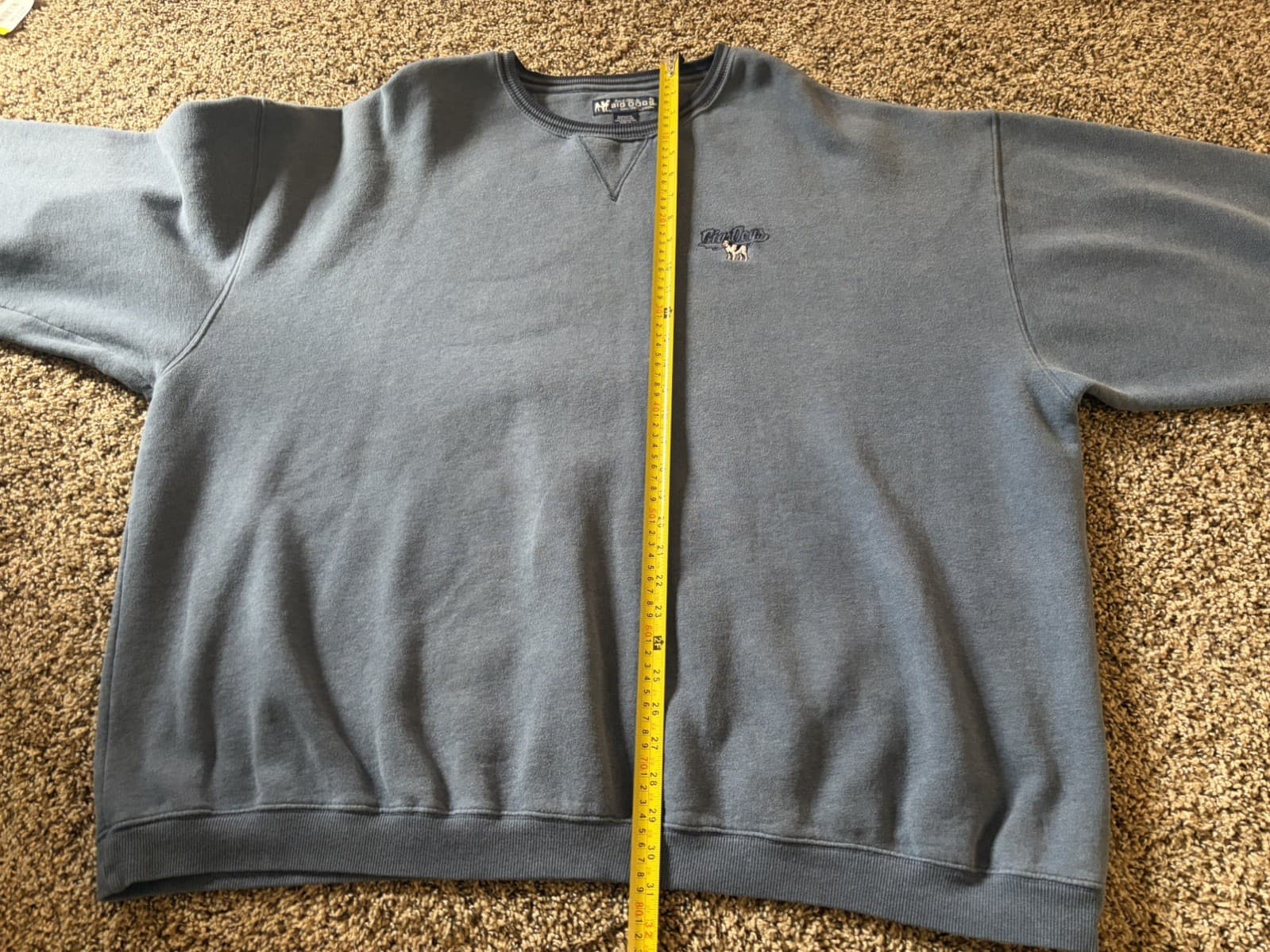 Vintage 90s Big Dogs Fleece Sweatshirt Size 4XL Grey Blue Rare Colorful - Thumbnail 4