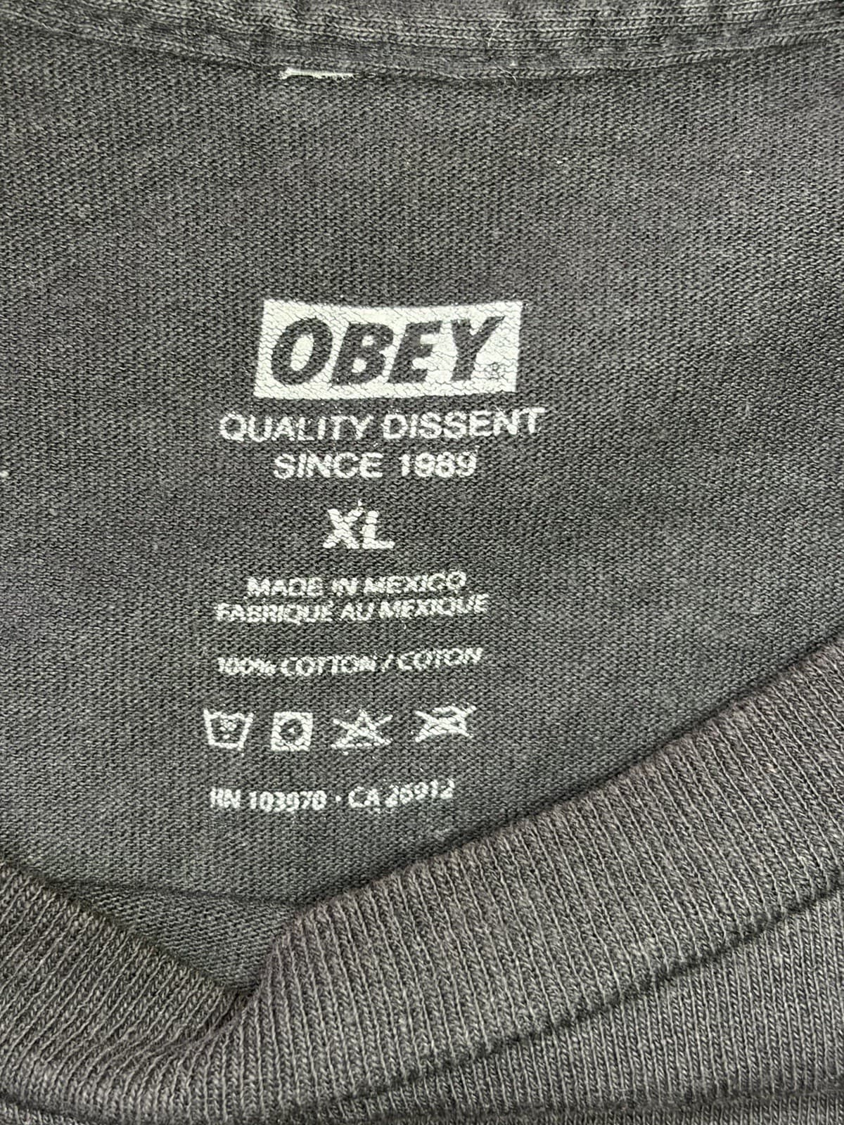 OBEY Quality Dissent Sun Logo Double-Sided Black XL Cotton Crewneck Tee - Thumbnail 4