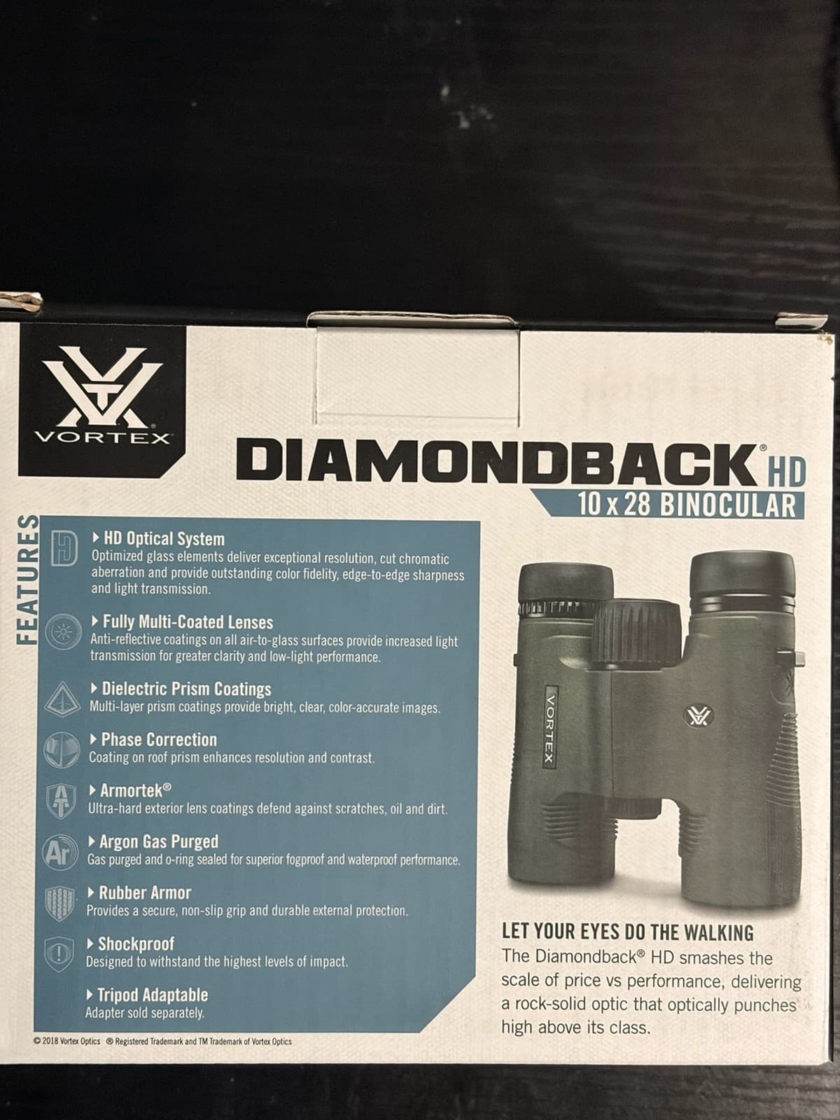 Vortex Diamondback HD 10x28 Binoculars DB-211 - Thumbnail 2