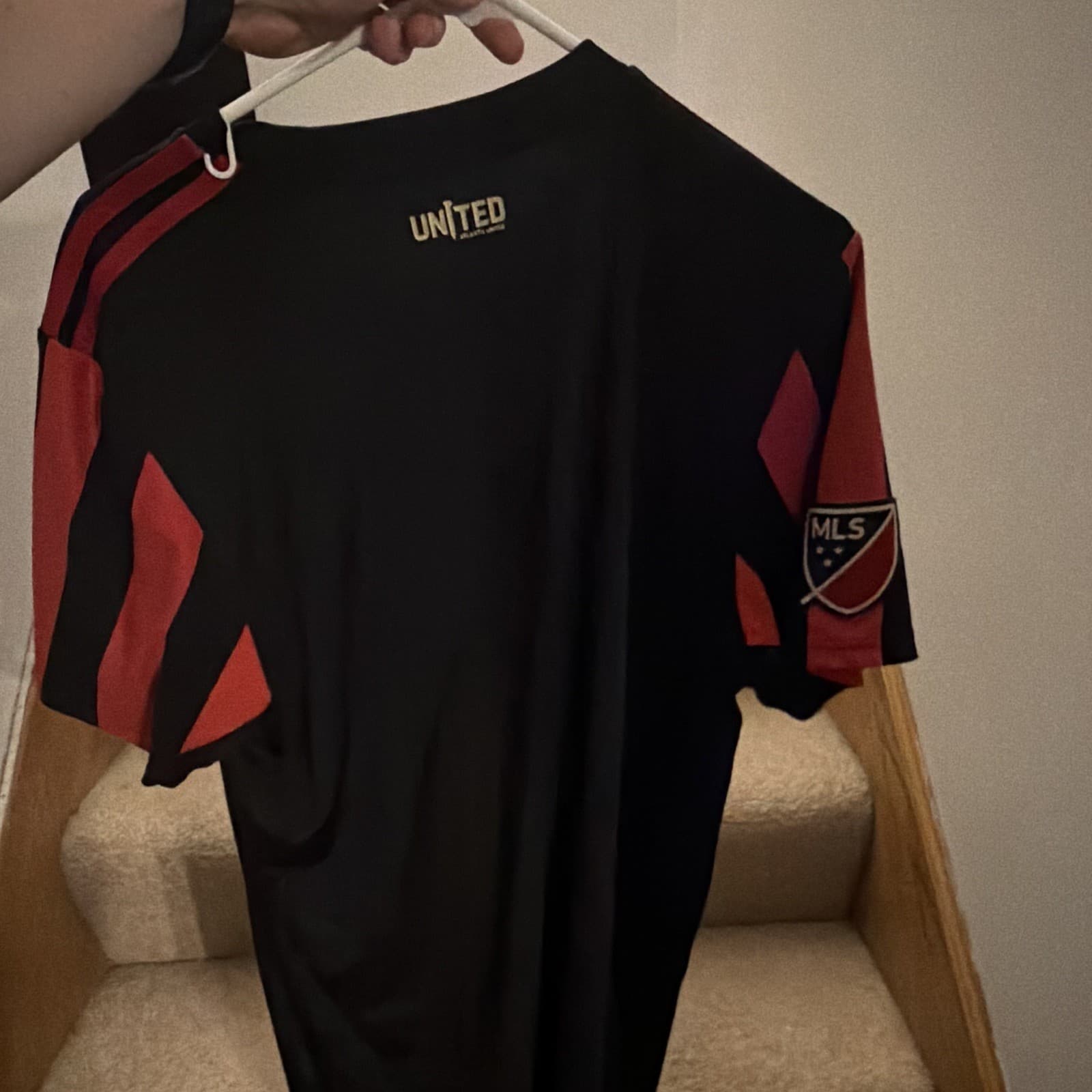 adidas Atlanta United FC Officially Licensed MLS Soccer Jersey Black Red Size L - Thumbnail 3