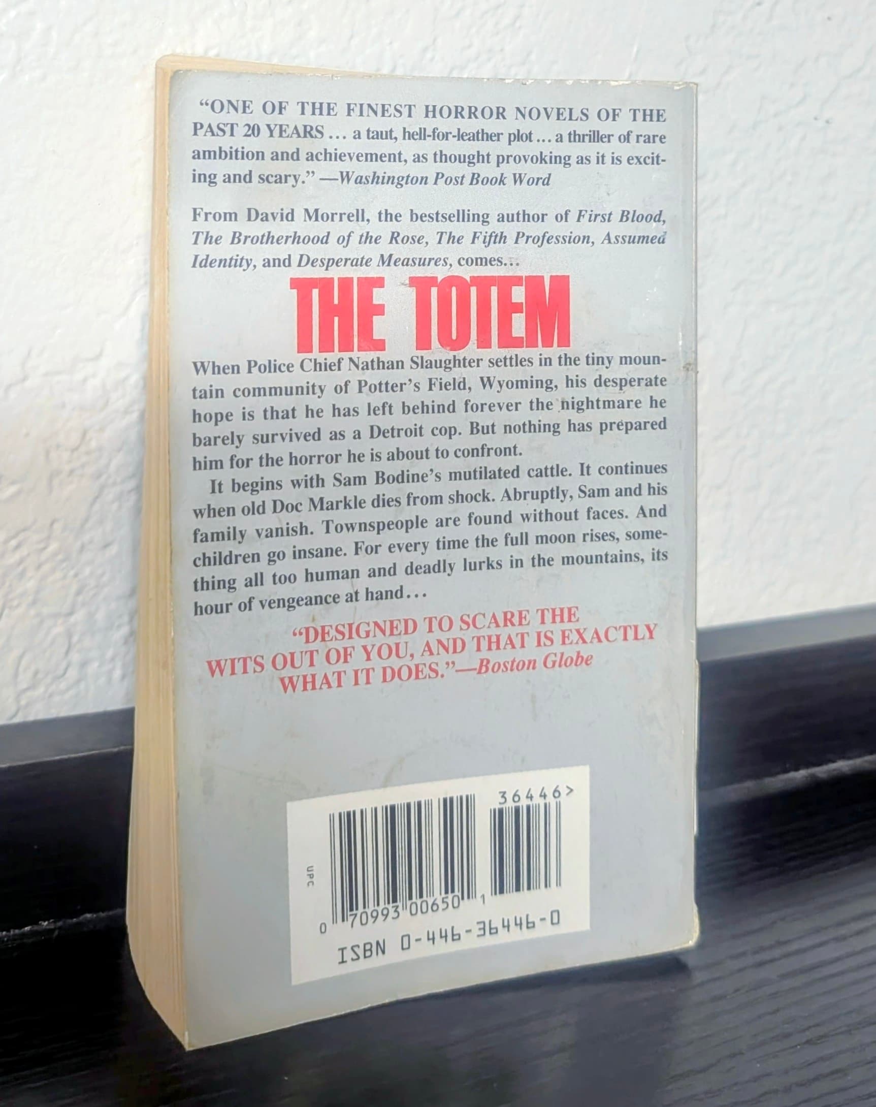 "The Totem" by author David Morrell, Horror novel paperback Warner books - Thumbnail 2