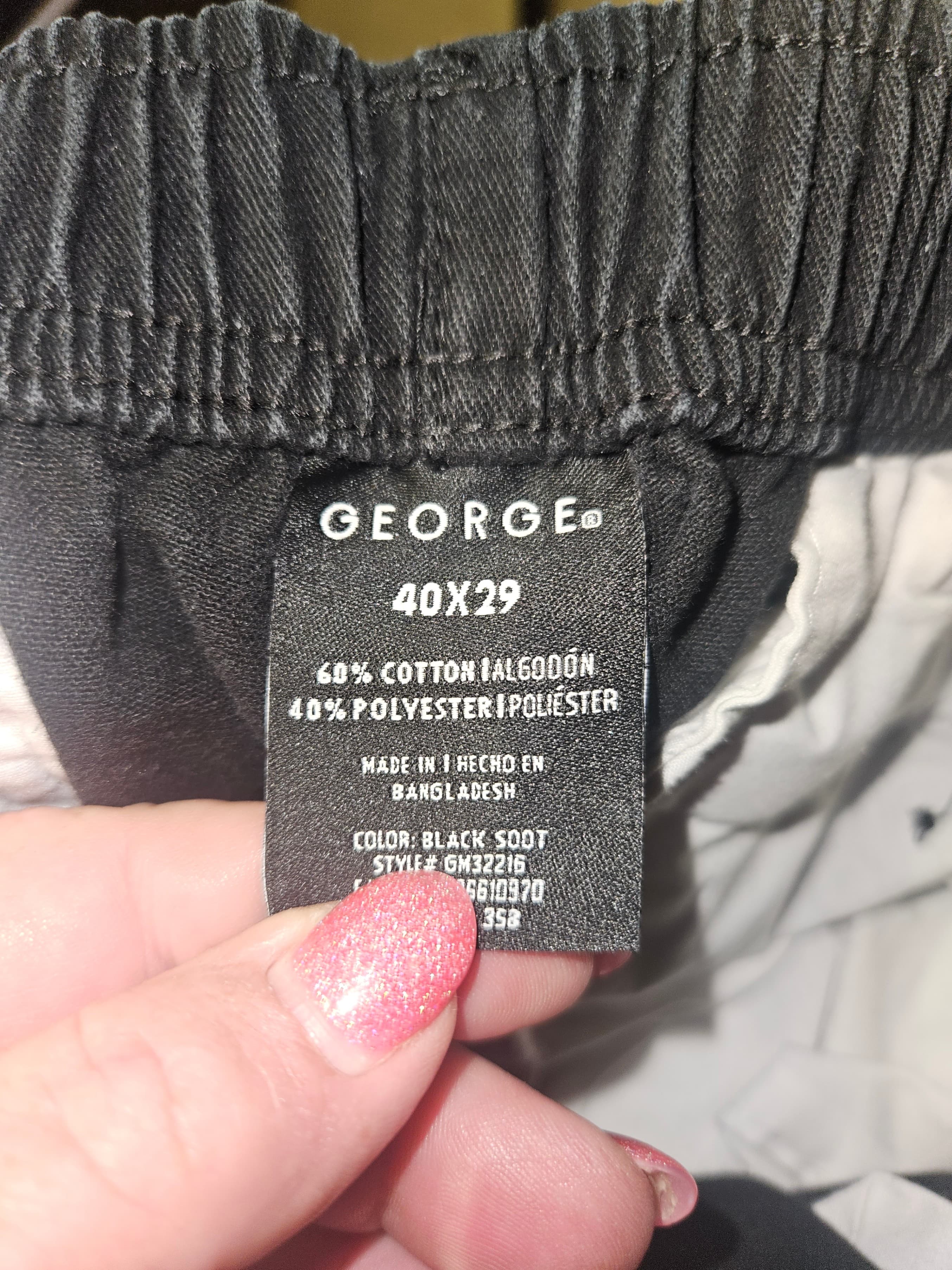 George Men's Pants Black Soot 40x29 - Thumbnail 2