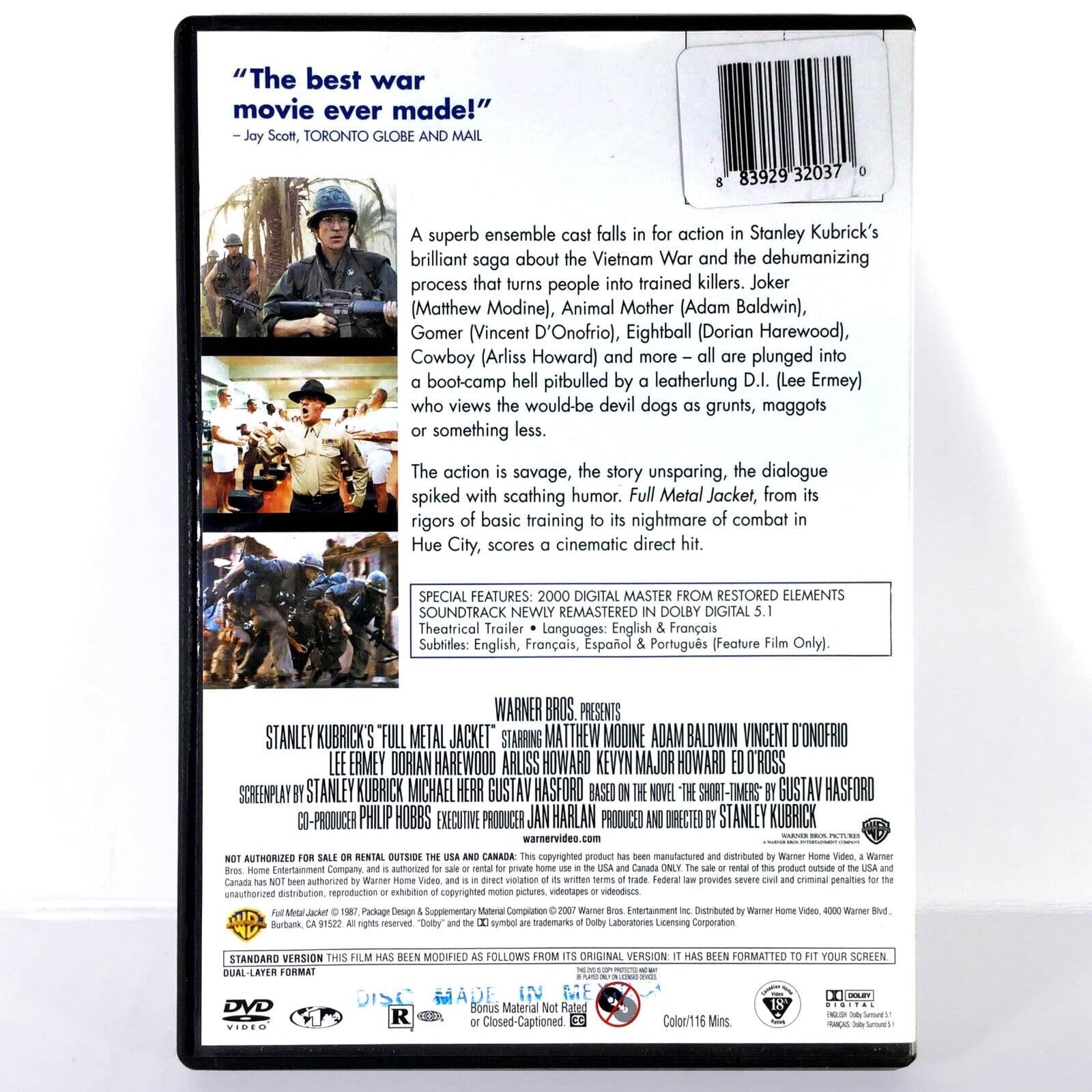 Full Metal Jacket (DVD, 1987, Full Screen, Inc. Digital Copy)   Matthew Modine - Thumbnail 2
