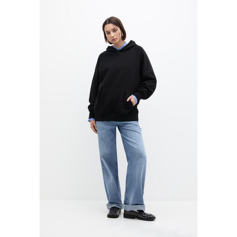 PULL&BEAR Basic Womens Oversized Hooded Sweatshirt Without Sting - X - Thumbnail 3