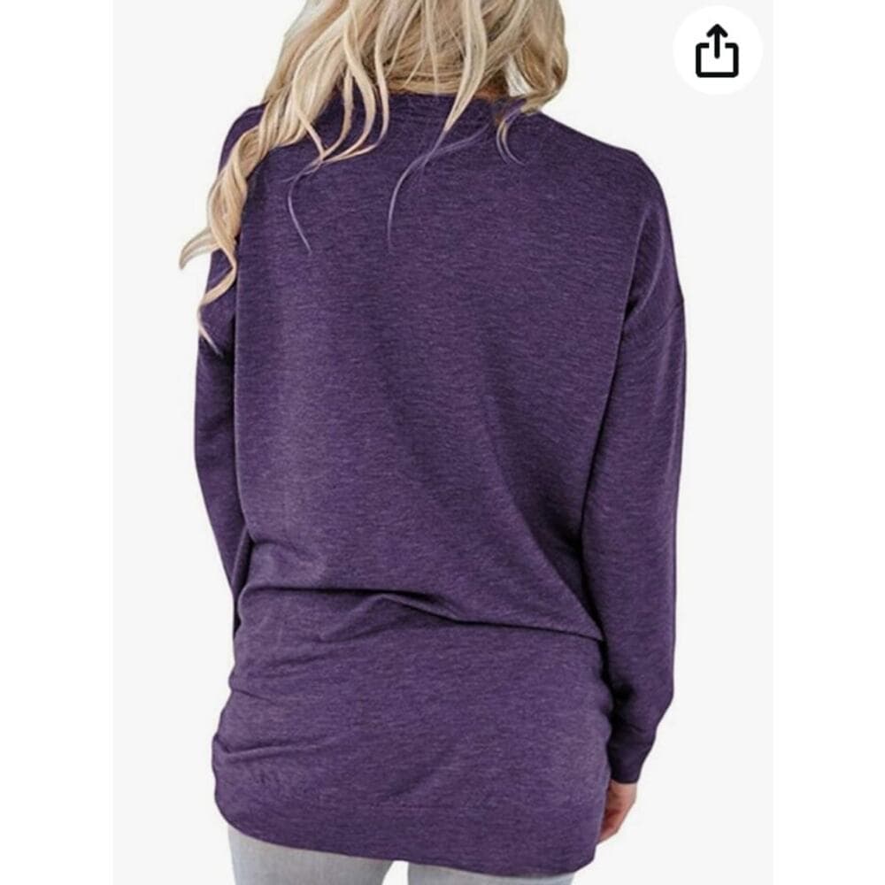 onlypuff Women's Pocket Shirt Tunic Tops Sweatshirts - Thumbnail 3