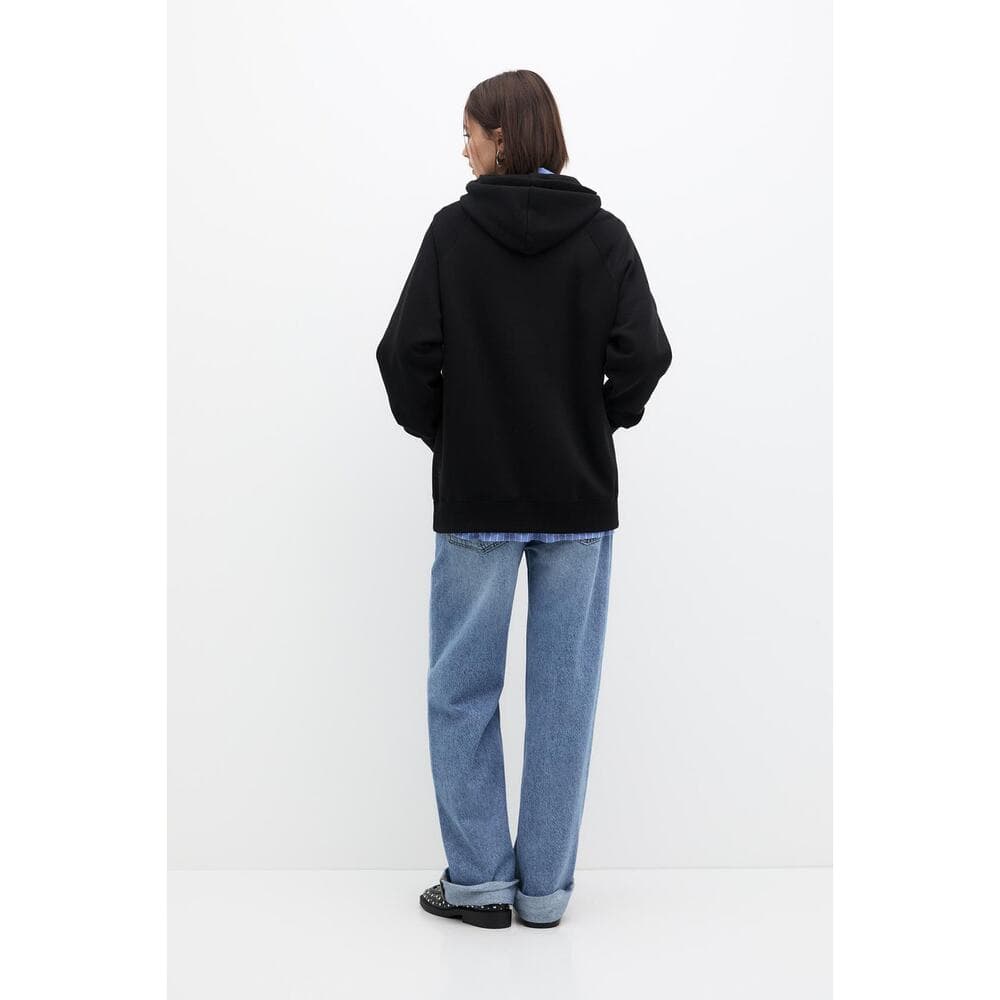 PULL&BEAR Basic Womens Oversized Hooded Sweatshirt Without Sting - X - Thumbnail 4
