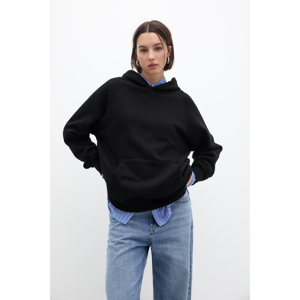 PULL&BEAR Basic Womens Oversized Hooded Sweatshirt Without Sting - X - Thumbnail 2