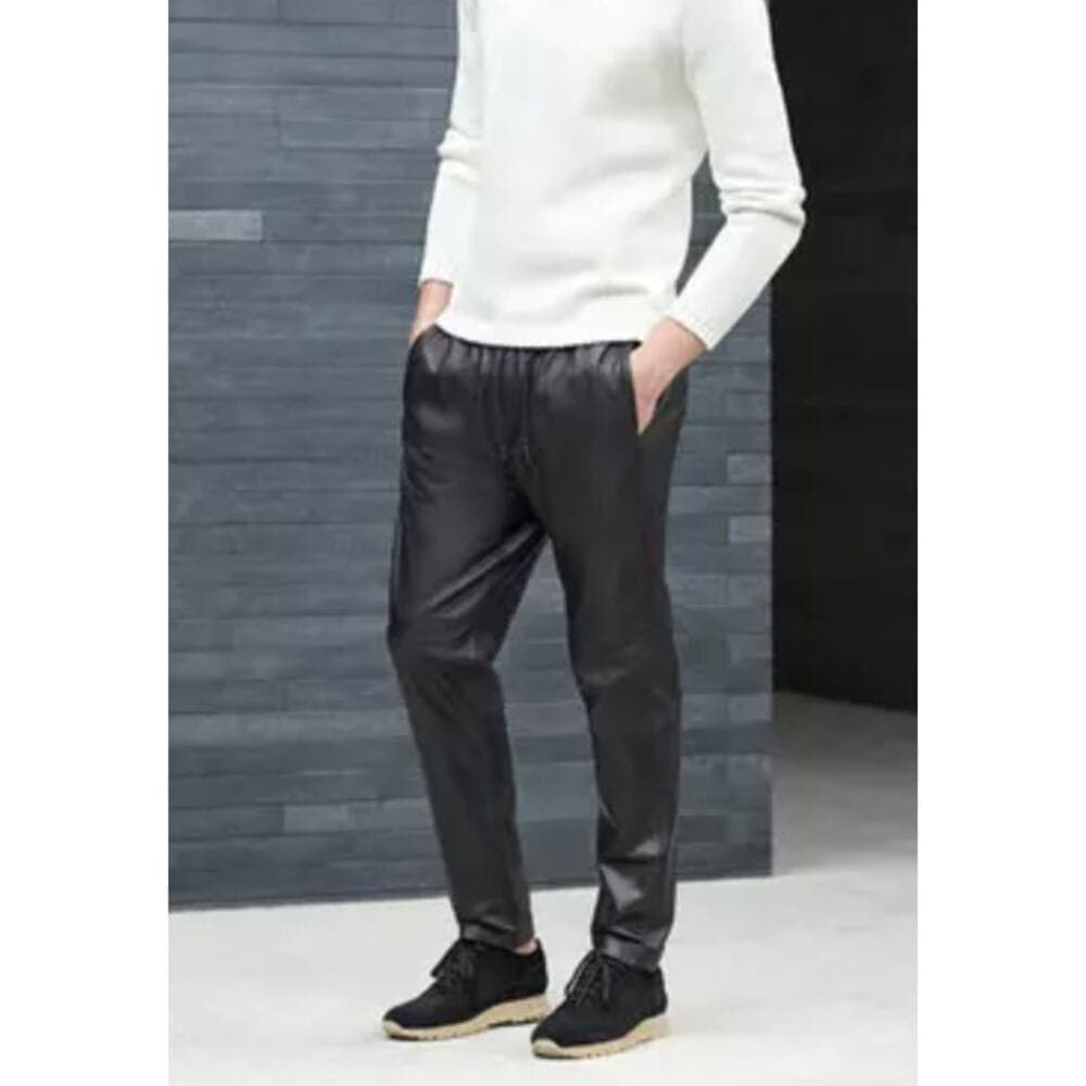 Ring Of Fire Faux Leather Biker Jogger Pants - XL - Thumbnail 2