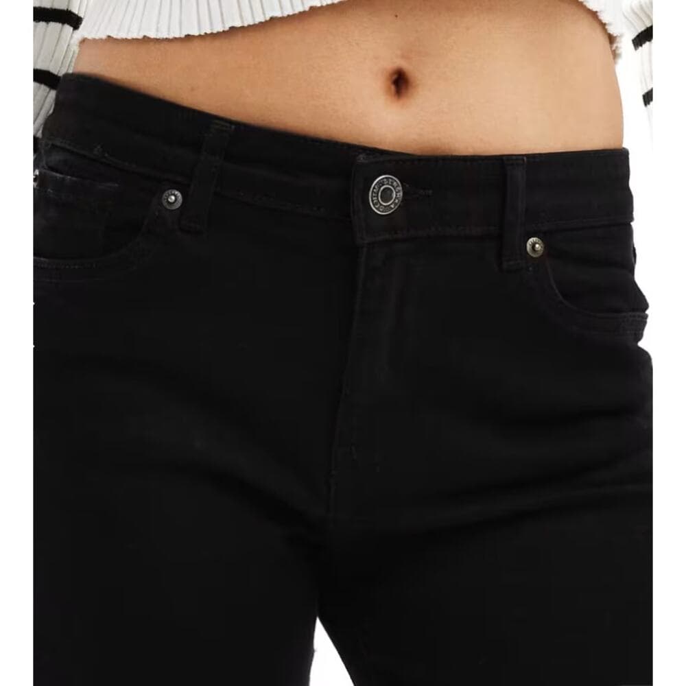 Bershka High Waisted Flared Jeans - Black - Size 2 - Thumbnail 4