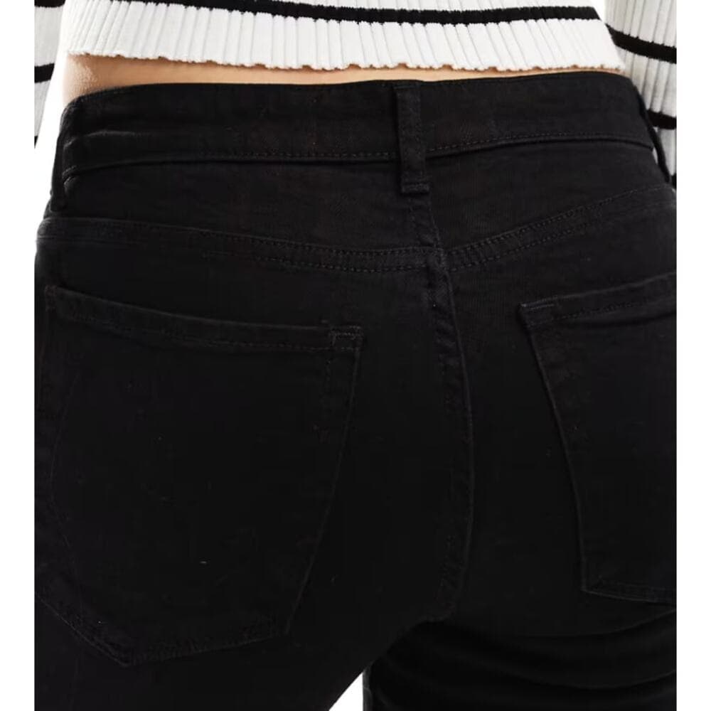 Bershka High Waisted Flared Jeans - Black - Size 2 - Thumbnail 5