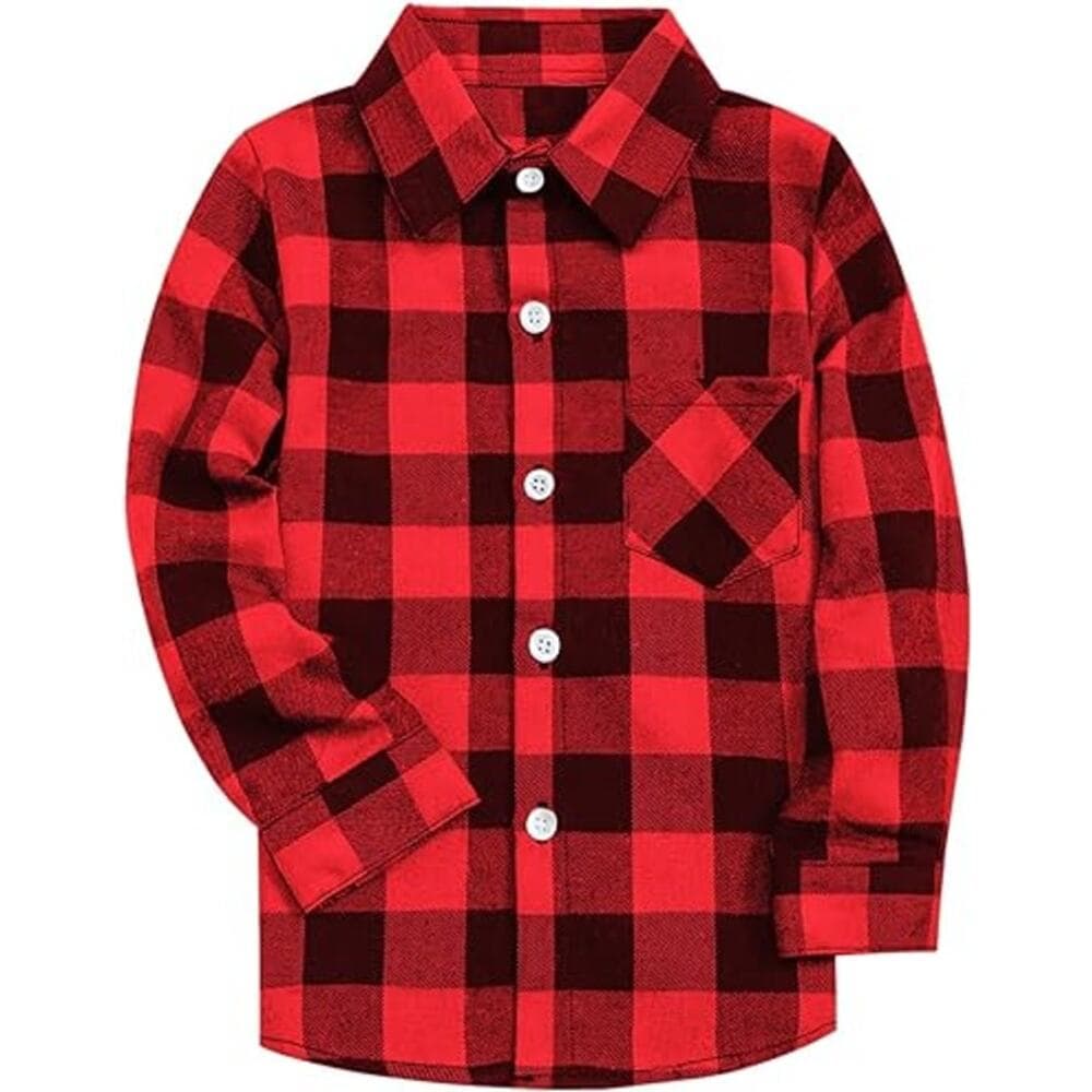 SANGTREE Men Long Sleeve Flannel Plaid Casual Shirts Red/Black- Med - NWT & NIP - Thumbnail 4
