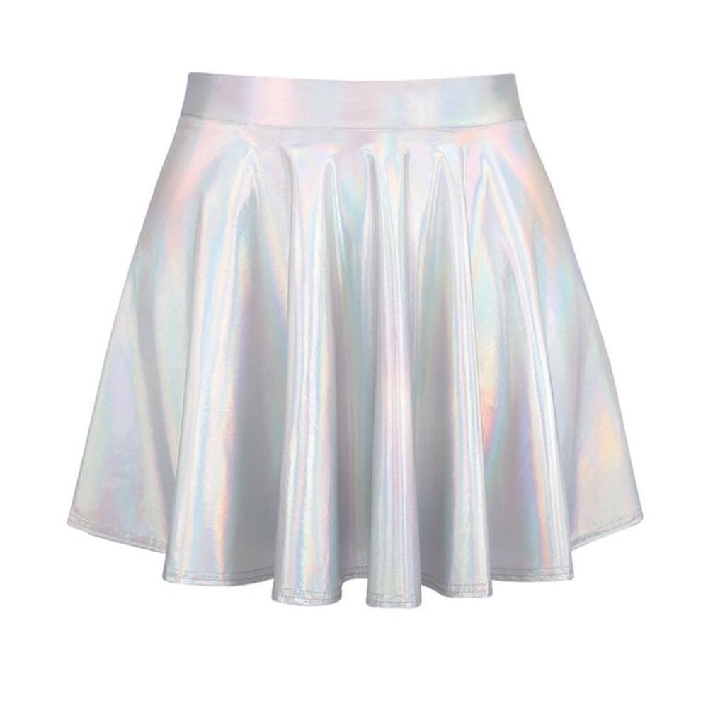 HDE Girl's Metallic Skater Skort Dance Athletic Shiny Holographic Scooter Skirt - Thumbnail 3