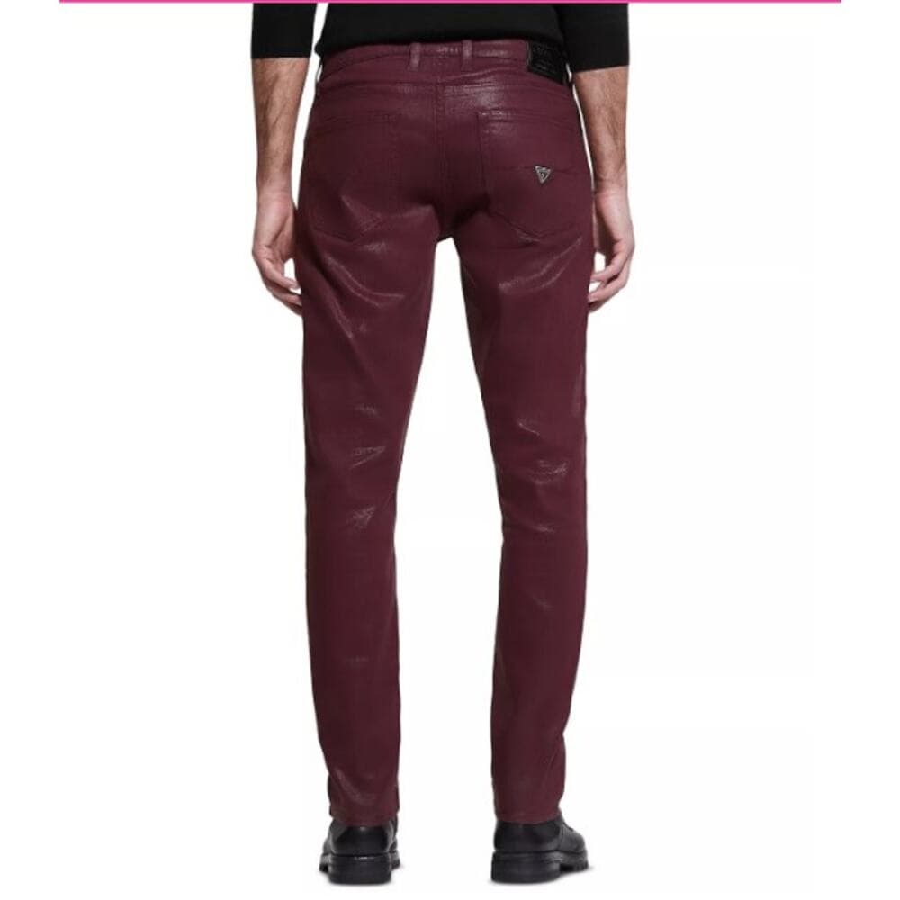 GUESS Men's Slim Tapered-Fit Regal Plum Coated Jeans - 38x32 - NWT - Thumbnail 6