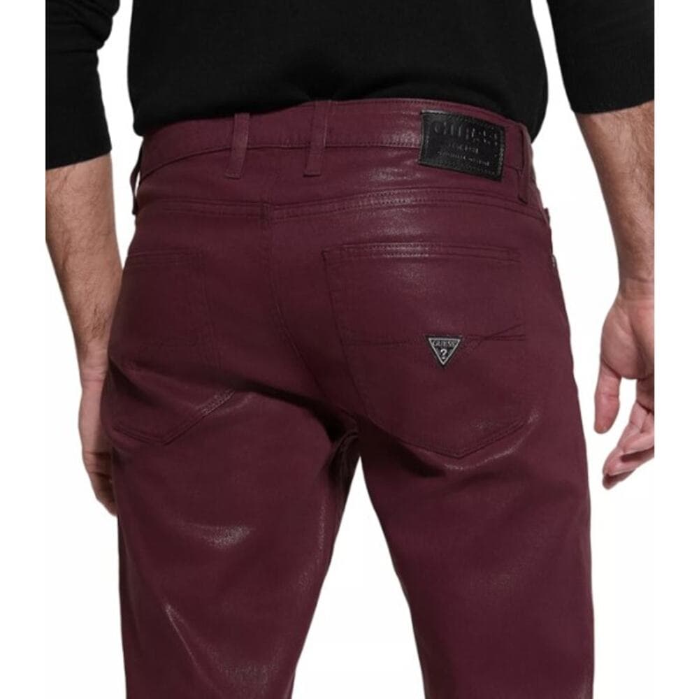 GUESS Men's Slim Tapered-Fit Regal Plum Coated Jeans - 38x32 - NWT - Thumbnail 4