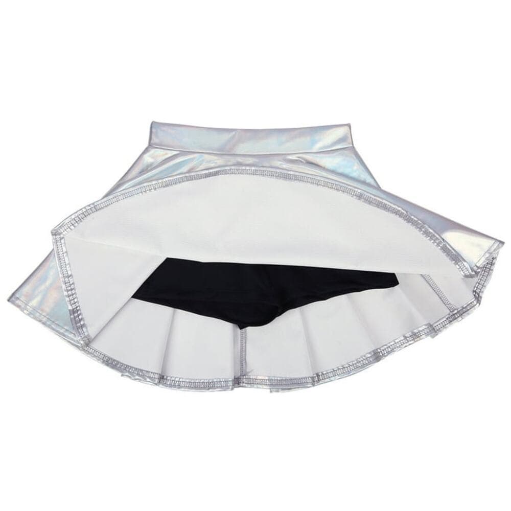HDE Girl's Metallic Skater Skort Dance Athletic Shiny Holographic Scooter Skirt - Thumbnail 5