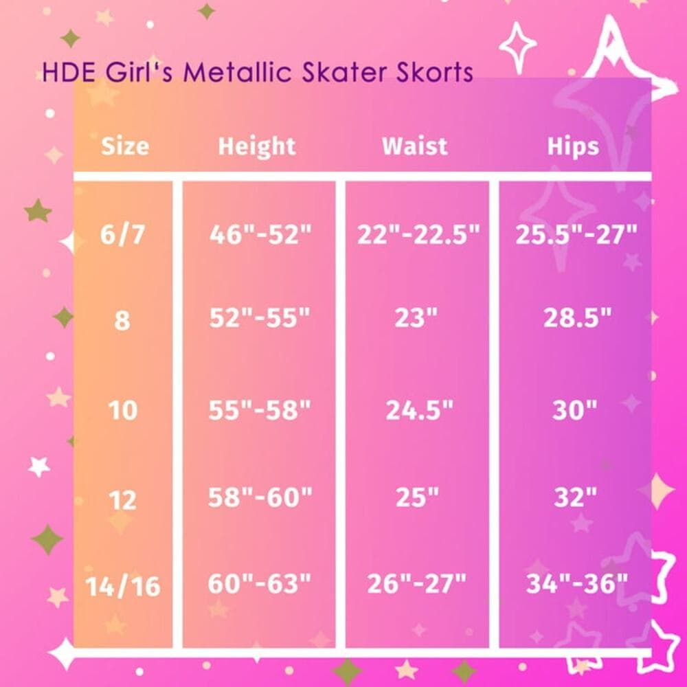HDE Girl's Metallic Skater Skort Dance Athletic Shiny Holographic Scooter Skirt - Thumbnail 7