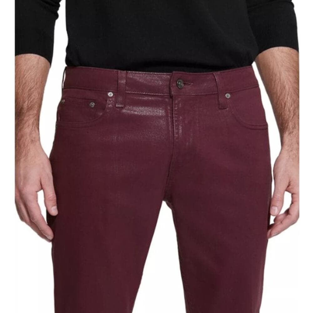 GUESS Men's Slim Tapered-Fit Regal Plum Coated Jeans - 38x32 - NWT - Thumbnail 2