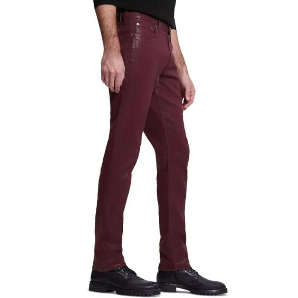 GUESS Men's Slim Tapered-Fit Regal Plum Coated Jeans - 38x32 - NWT - Thumbnail 3