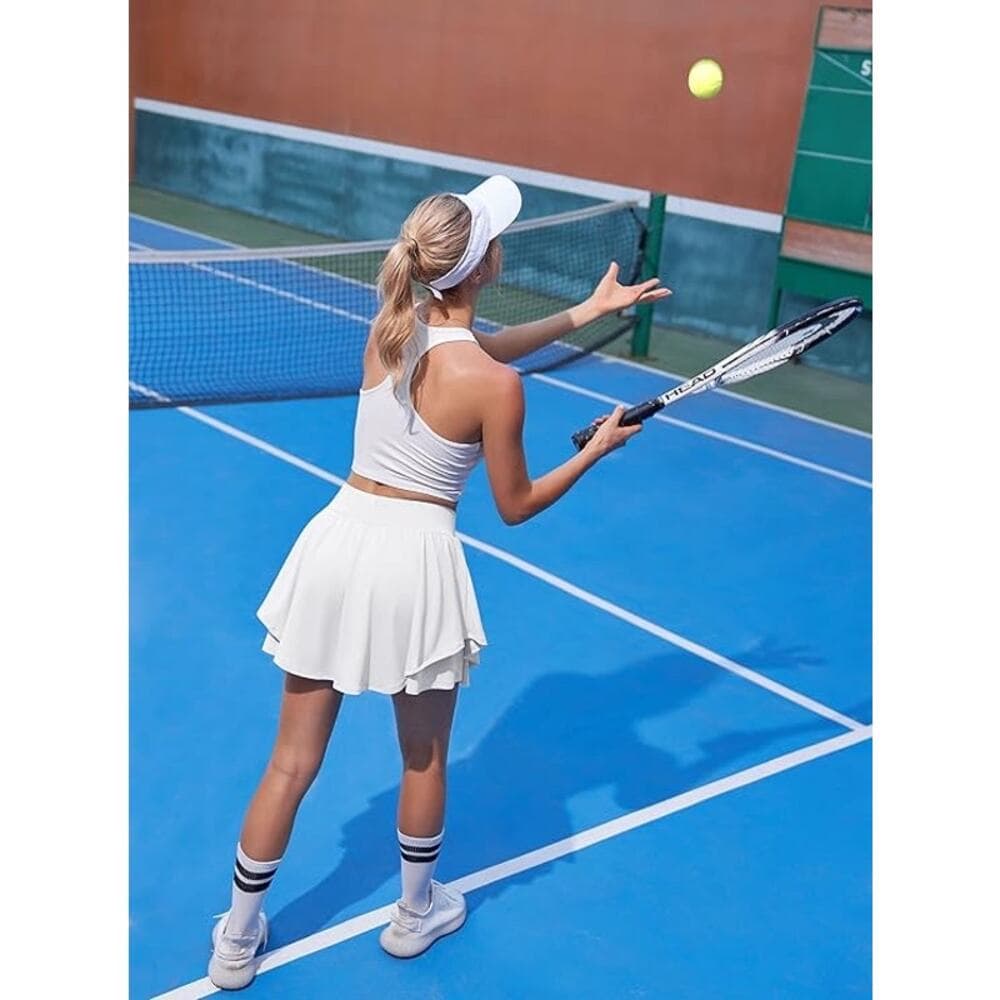 IUGA Tennis Skirt with Pockets & Shorts Athletic High Waisted skirt Skort - Thumbnail 5