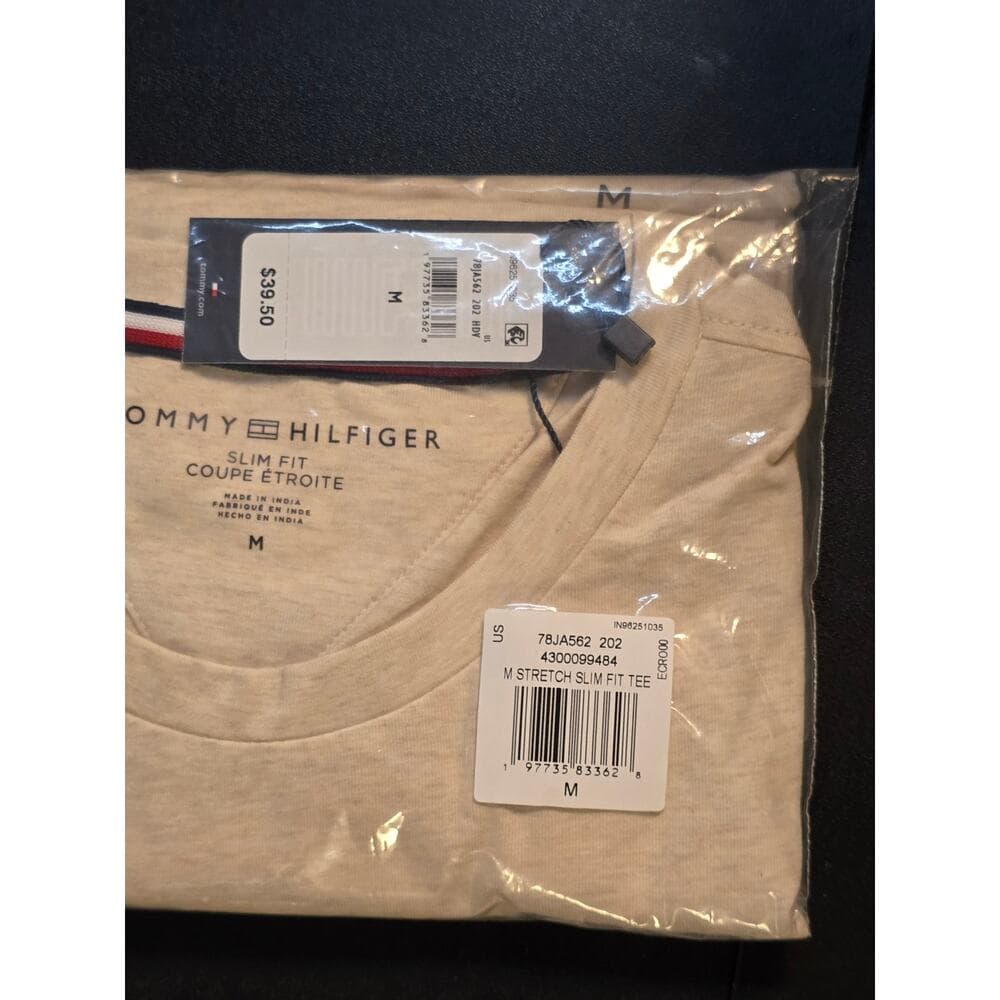 Tommy Hilfiger - Slim Fit T-Shirt - Medium - Beige Heather - NWT & PACKAGING - Thumbnail 6