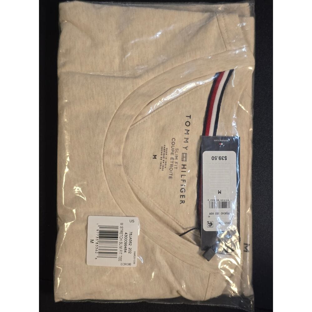 Tommy Hilfiger - Slim Fit T-Shirt - Medium - Beige Heather - NWT & PACKAGING - Thumbnail 7