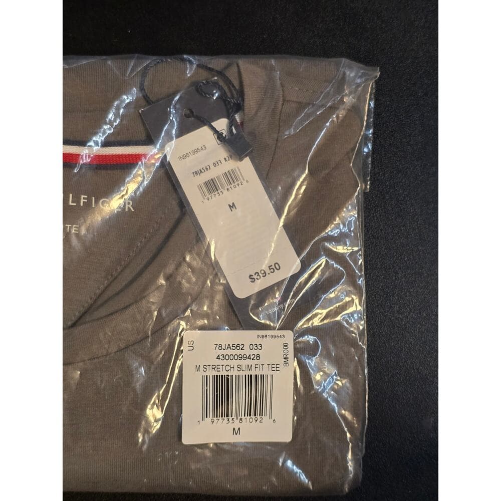Tommy Hilfiger - Slim Fit T-Shirt - Medium - Shady Stone - NWT & PACKAGING - Thumbnail 8