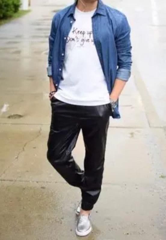 Ring Of Fire Faux Leather Biker Jogger Pants - XL - L - Bottoms - pre-owned---good - Ring of Fire - Thumbnail 4