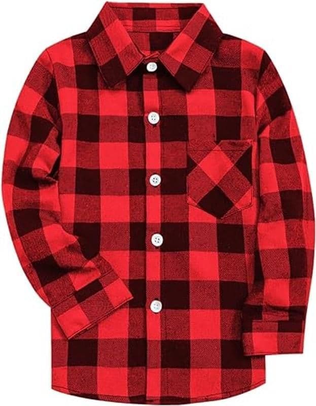 SANGTREE Men Long Sleeve Flannel Plaid Casual Shirts Red/Black- Med - NWT & NIP - M - Tops - new-with-tags - SANGTREE - Thumbnail 4