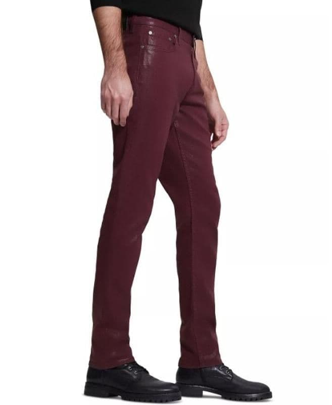 GUESS Men's Slim Tapered-Fit Regal Plum Coated Jeans - 38x32 - NWT - 38X32 - Bottoms - new-with-tags - GUESS - Thumbnail 3