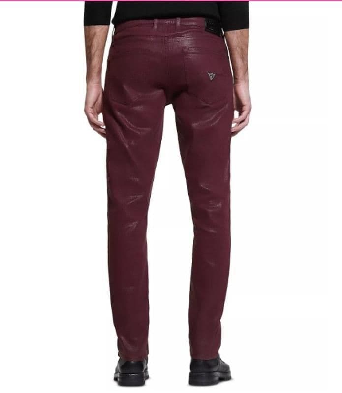 GUESS Men's Slim Tapered-Fit Regal Plum Coated Jeans - 38x32 - NWT - 38X32 - Bottoms - new-with-tags - GUESS - Thumbnail 6