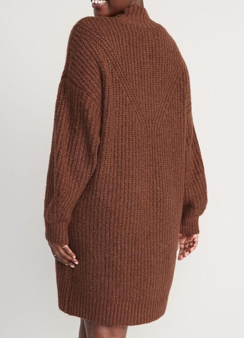 Old Navy Womens Long-Sleeve Relaxed Mock-Neck Mini Sweater Shift Dress - Sweaters - Med - new-with-tags - Old Navy - Thumbnail 3