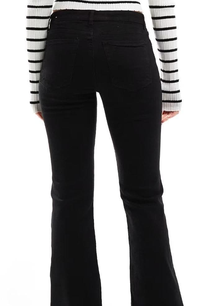 Bershka High Waisted Flared Jeans - Black - Size 2 - new-with-tags - Bershka - Thumbnail 3