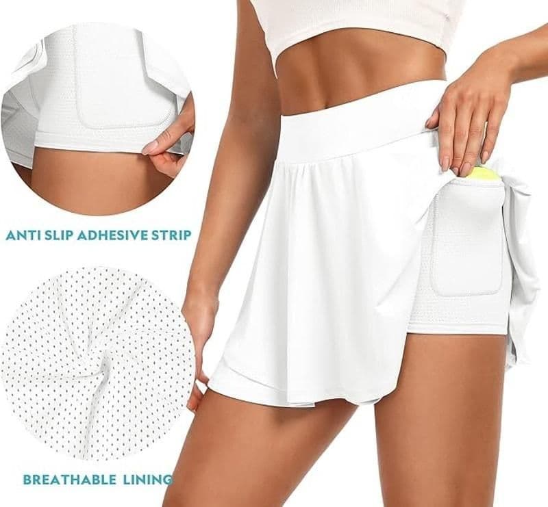 IUGA Tennis Skirt with Pockets & Shorts Athletic High Waisted skirt Skort - XS - Activewear - new-with-tags - iuga - Thumbnail 4