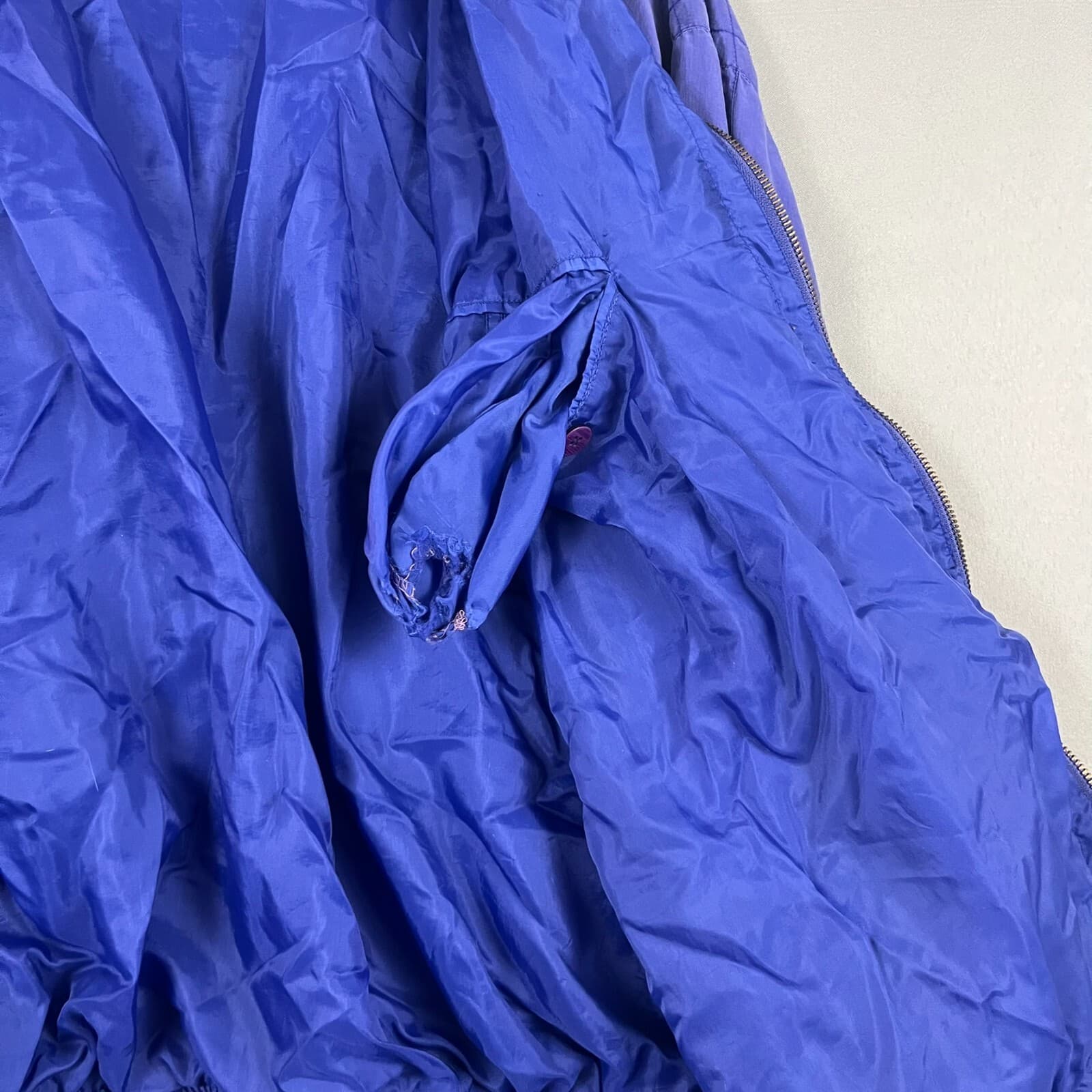Vintage Substudio Womens Large Blue Bomber Jacket Lightweight 100% Silk Zip Up - Thumbnail 8