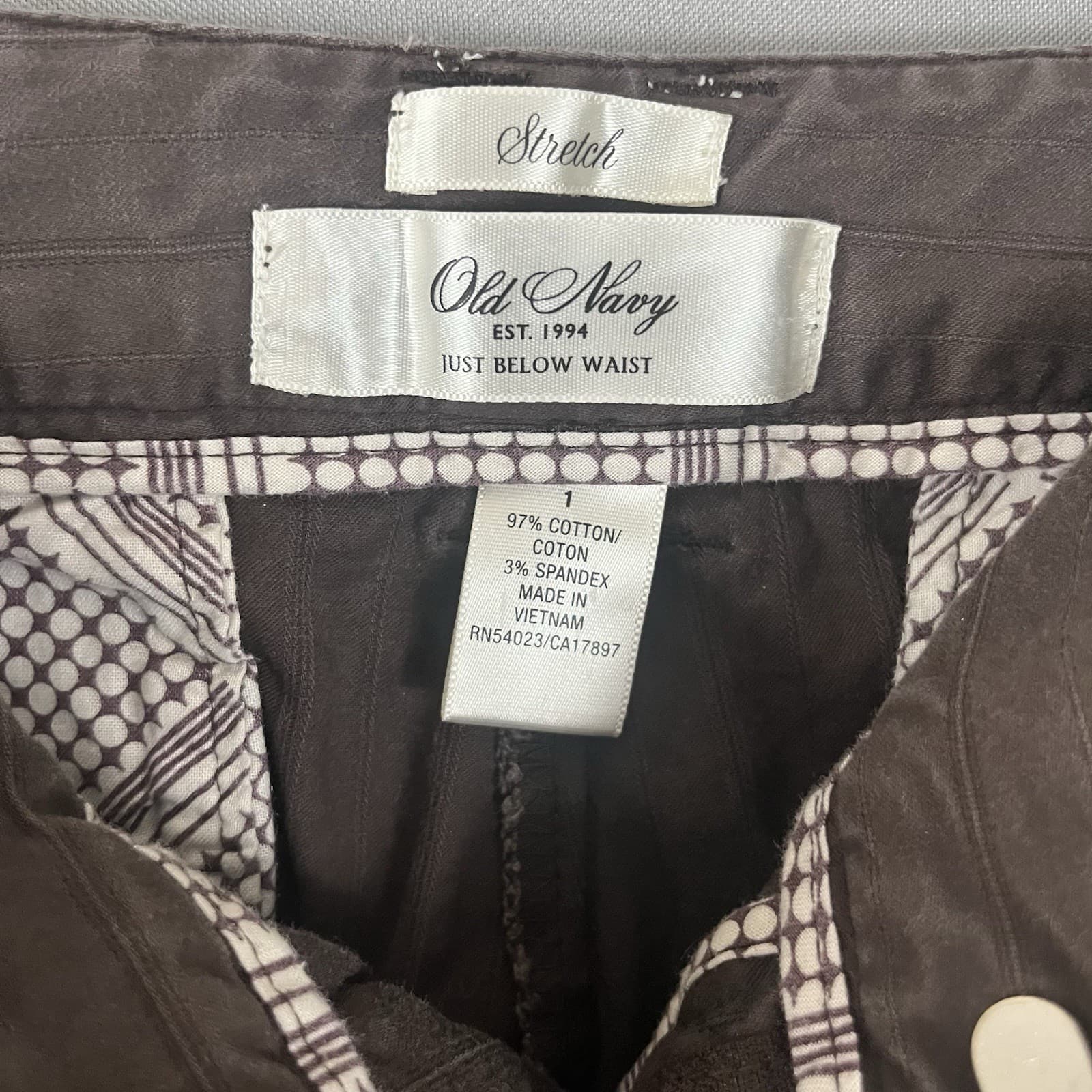 Old Navy Just Below Waist Junior Sz 1 Career Work Slacks Office Siren Pin Stripe - Thumbnail 3
