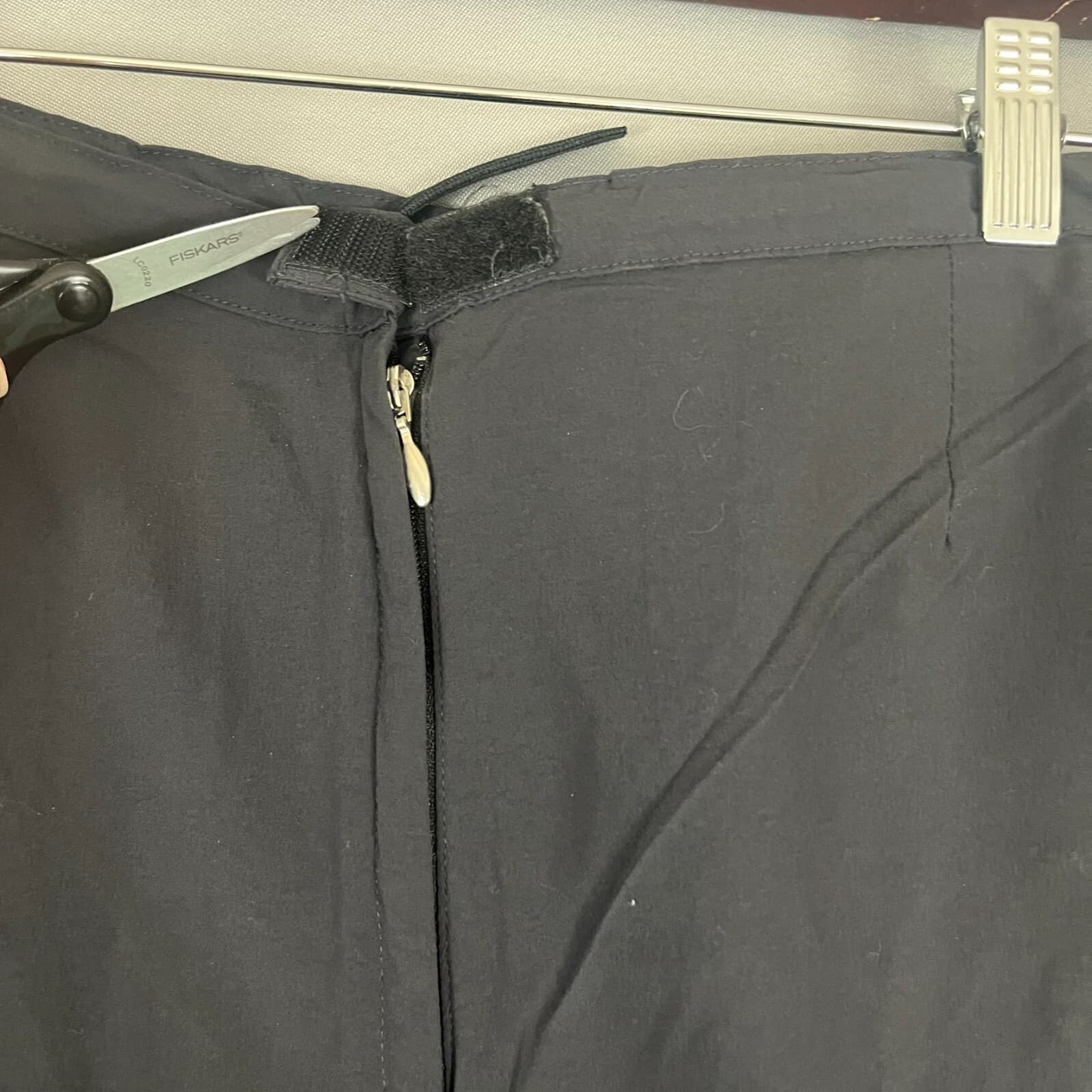 VINTAGE Nike Pants Womens Large 12-14 Charcoal Chino Windbreaker Ankle Side Zip - Thumbnail 3