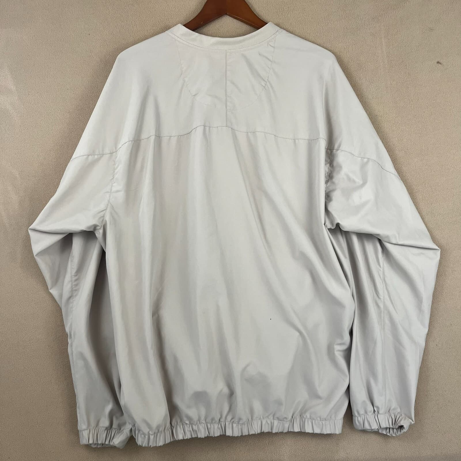 Footjoy Golf Jacket Mens Large Tan Windbreaker Adult Long Sleeve Pullover V Neck - Thumbnail 6